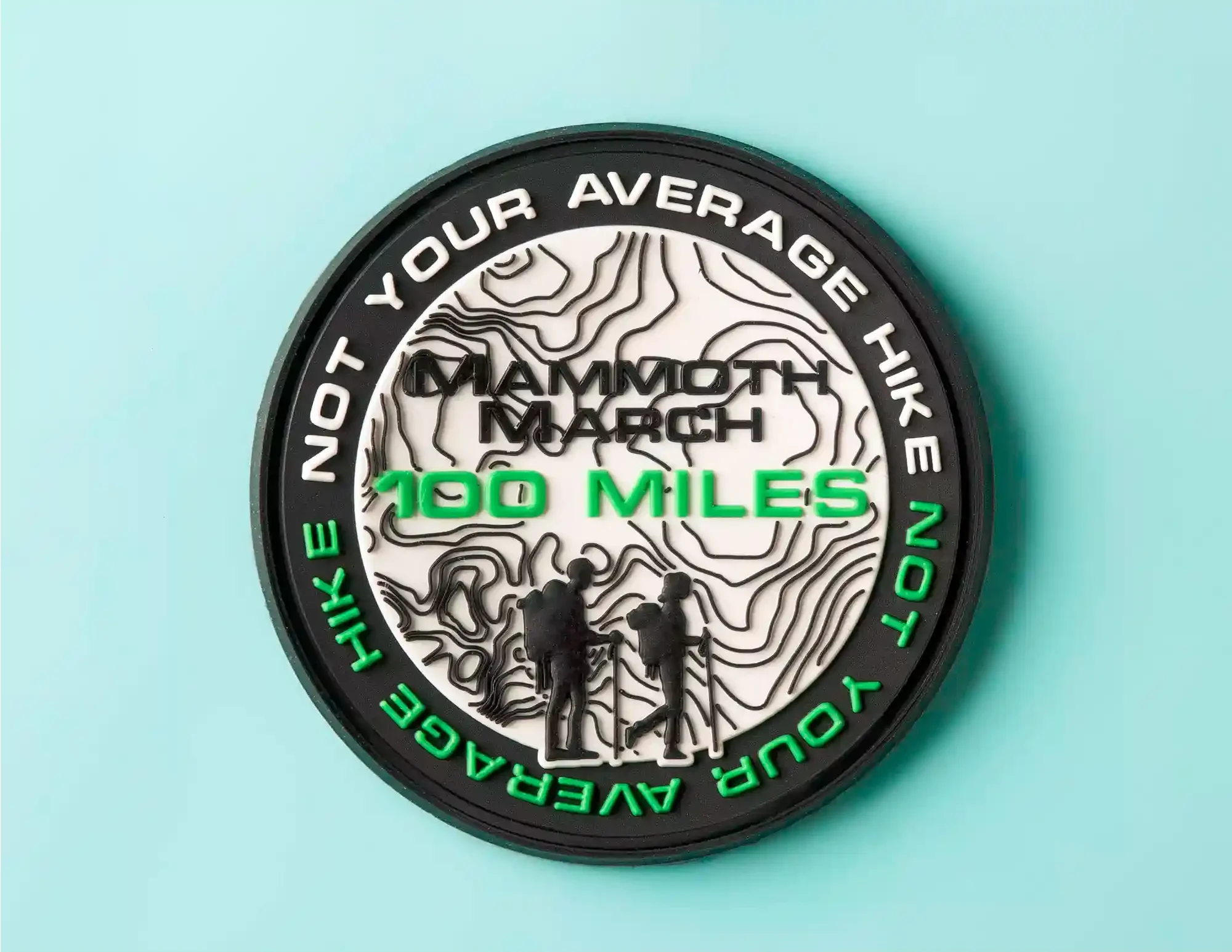 Custom-Mammoth-Match-100-miles-pvc-patches-e1725121819463.webp