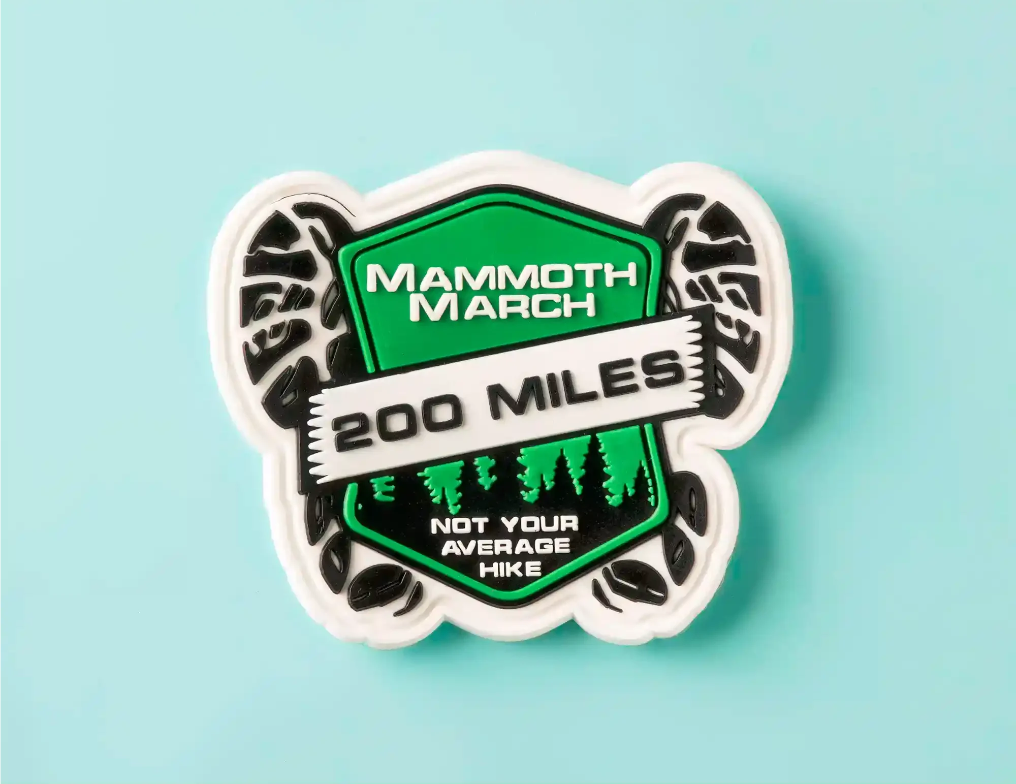 Custom-Mammoth-Match-200-miles-pvc-patches-e1725121798962.webp