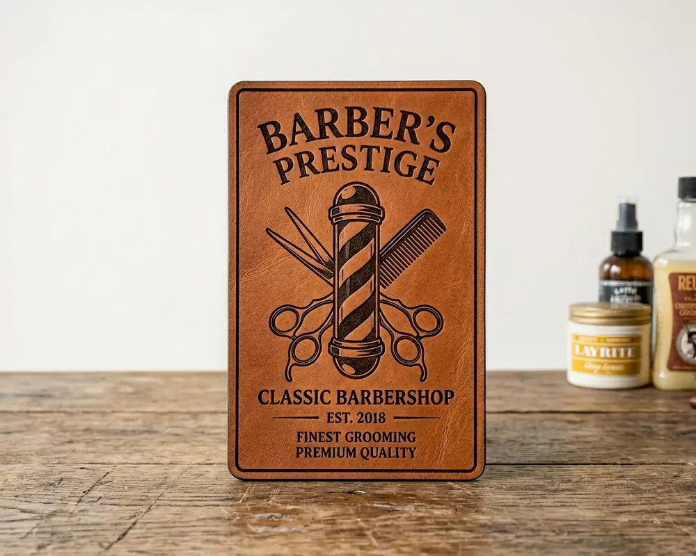 Barber Pole Leather Patch