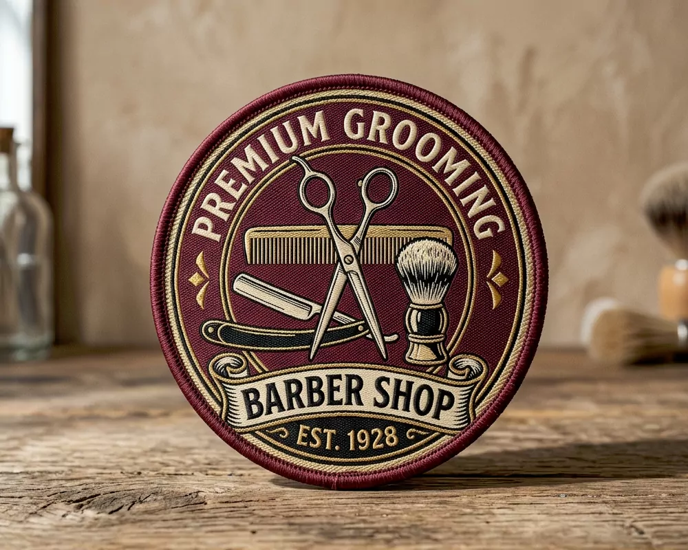 Barber Shop Emblem Woven Patch