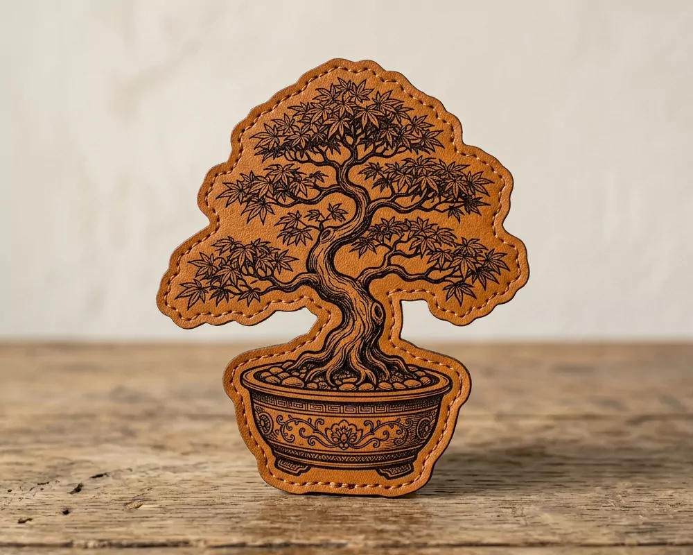 Bonsai Tree Faux Leather Patch