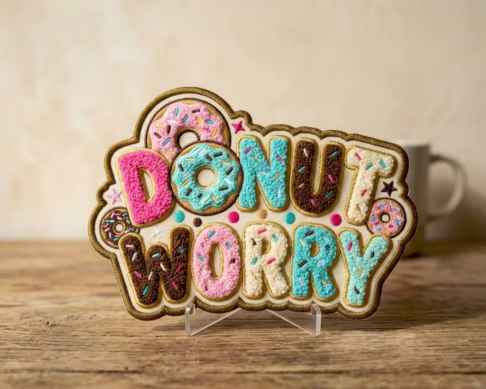 DONUT WORRY Chenille Patch