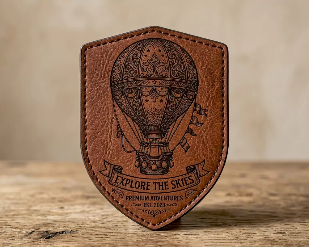 Hot Air Balloon Faux Leather Patch