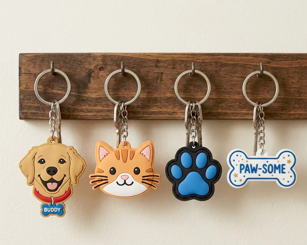 Pet Lover PVC Rubber Keychains