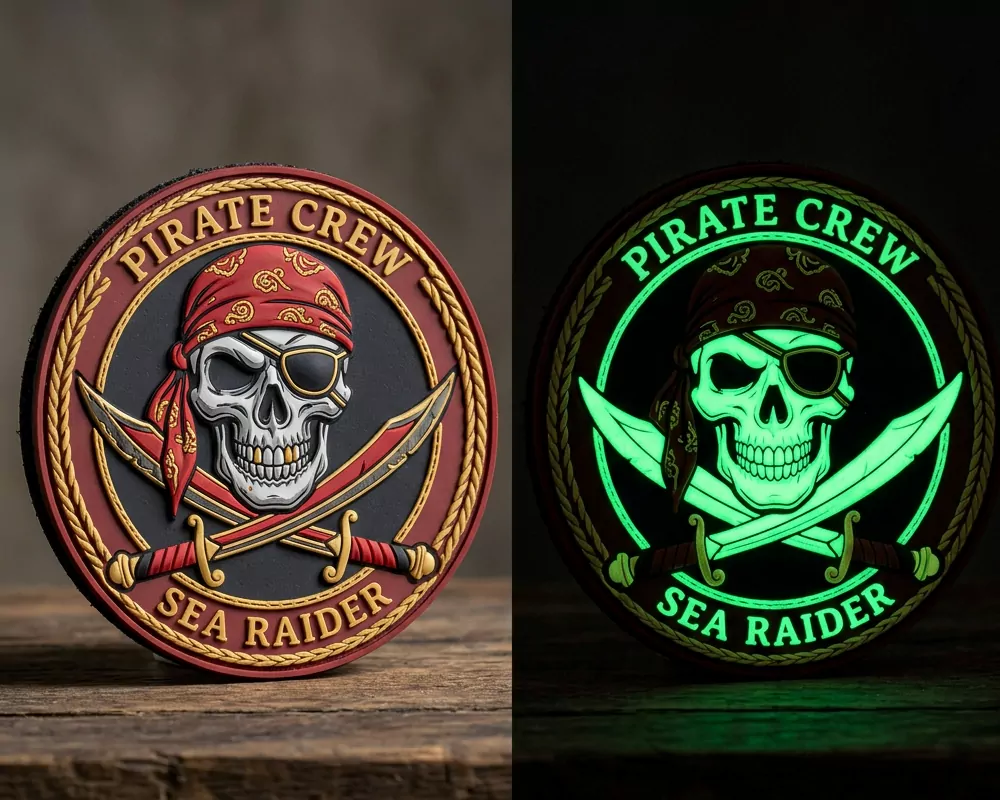 Pirate Skull Glow PVC Patch