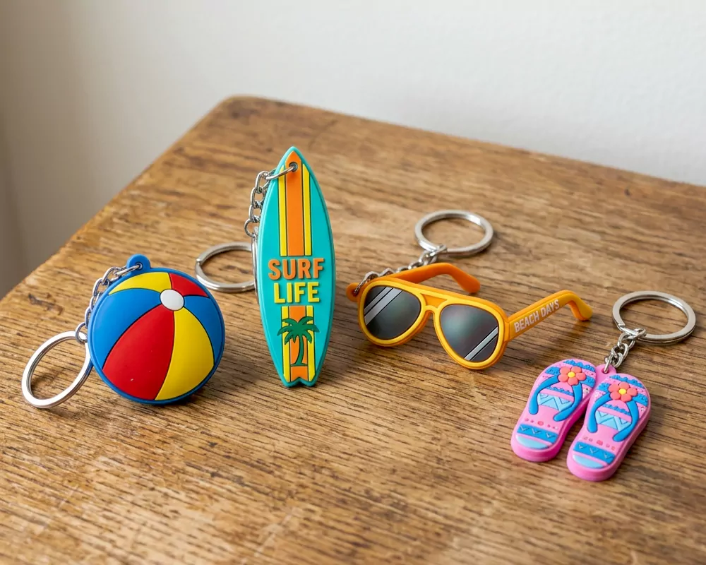 Summer Fun PVC Rubber Keychains