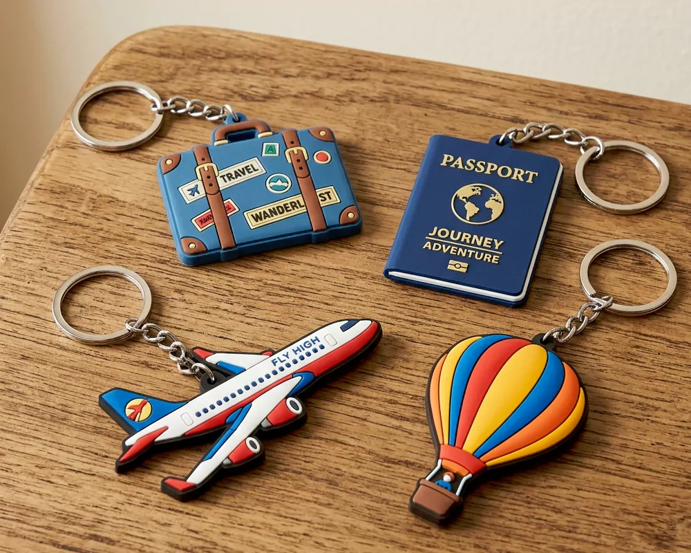 Travel Collection PVC Rubber Keychains
