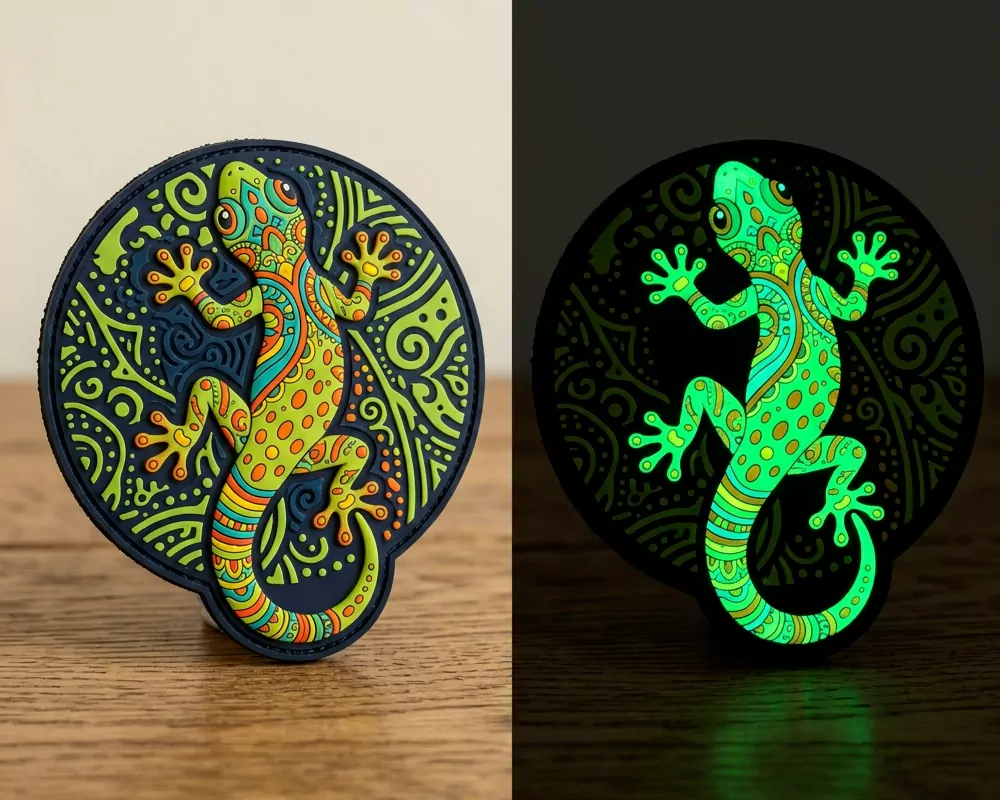 Tropical Gecko Glow PVC Patch