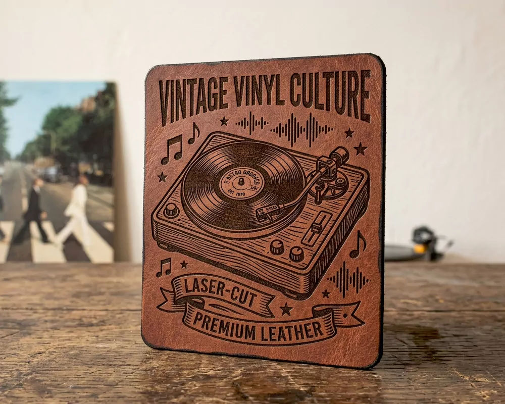 Vinyl Record Leather Patch